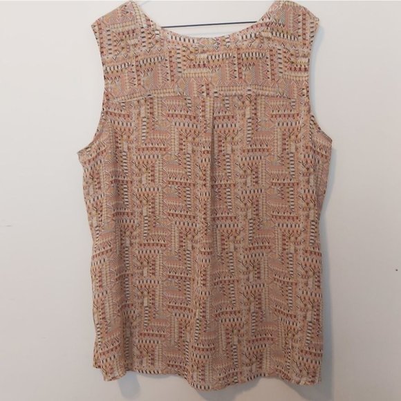 J. JILL | Women's Sheer Tank Top Blouse Brown Orange Size 2X - Picture 4 of 4